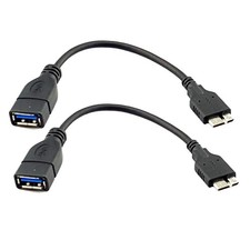 2 PCS USB 3.0 MicroB Male To USB A Female Host OTG Cable Adapter 6.5 Inch