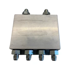 Aluminum Hydraulic Distribution Block, Comes with #6 JIC Adapters