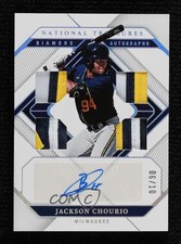 2023 National Treasures Diamond Quads Holo Silver 6/10 Jackson Chourio Auto 1sr2