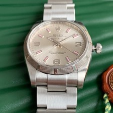 Rolex Air-King 114210 Automatic Wristwatch - Rare Pink 3-6-9-12 Numerals Dial 16