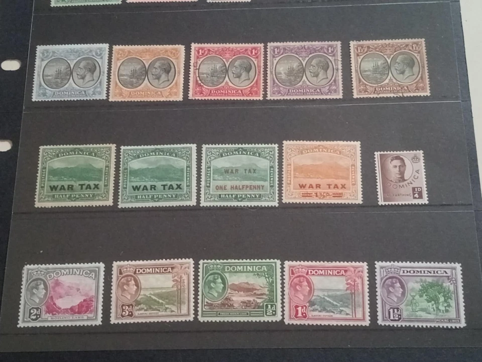 Rare Dominican Commonwealth King George V KGV Stamps-Block, Singles, Overprints  - Image 4 of 4