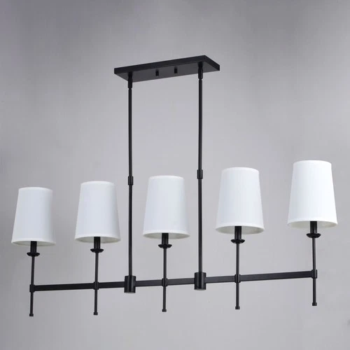 Vaxcel Lighting H0289 Camden 5 Light 46"W Linear Chandelier - Black - Picture 5 of 12