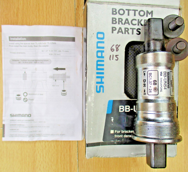 Shimano EBB-UN54 Bottom Bracket 68 x 115 mm JIS Square Taper BSA Thread
