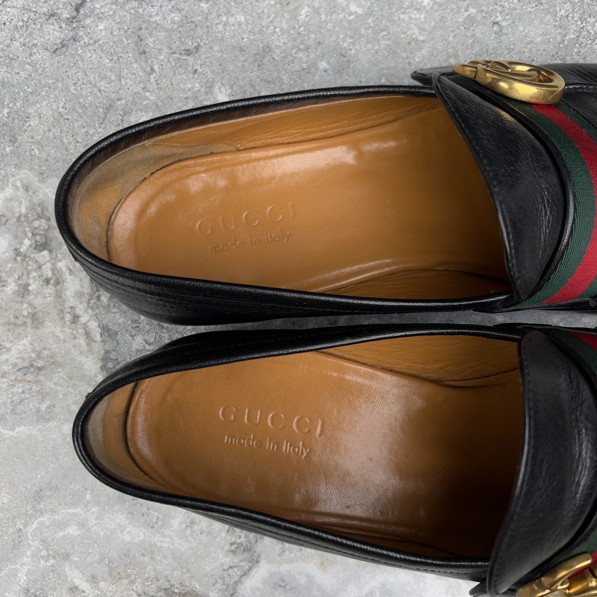 GUCCI Mens Donnie Web Double GG Loafers Heels Black Leather Sz 8.5 $_57.JPG?set_id=880000500F main image 3