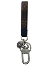 LOUIS VUITTON Keychain Porto Cl Slim Dragonne Monogram Canvas Keyring BRW Used