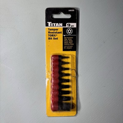 Titan 16030 Tamper Resistant Torx Bit Set 9 Piece