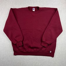 VTG 90s Russell Athletic Crewneck Sweatshirt Men XL Burgundy Blank Made in USA