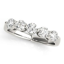 Best Deal!1.50Ct DE/VS Lab Grown Round Diamond 5 stone Wedding Band in Platinum