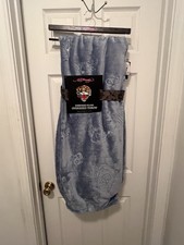 Ed Hardy Throw Blanket 60x70 Blue Tiger Skull Wings Cards Dice Lucky 7 NWT