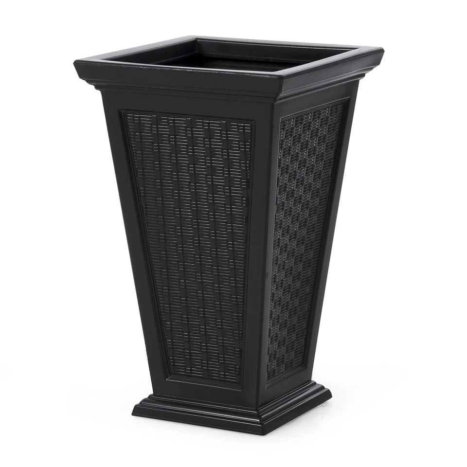 Maceta con patrón de mimbre (paquete de 2) - Juego de 2 macetas grandes para p... Foto 2 de 4