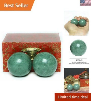 Luxurious 1.57'' Dark Green Marble Baoding Balls - Ideal Gift for Wellness Lovers