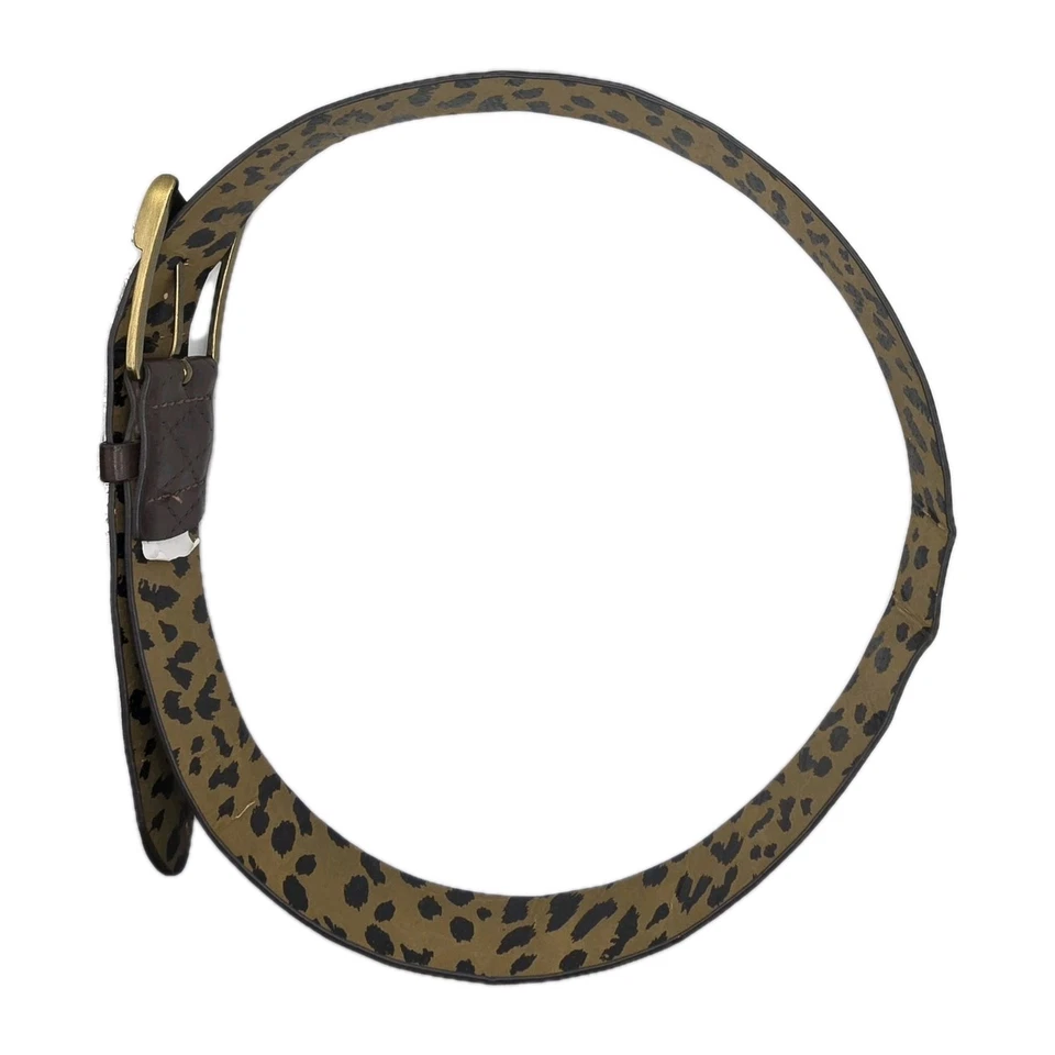 Cinturón Betsy Johnson Talla M 33.5" - 37" Cuero Marrón Arco Dorado Rockabilly Foto 3 de 4