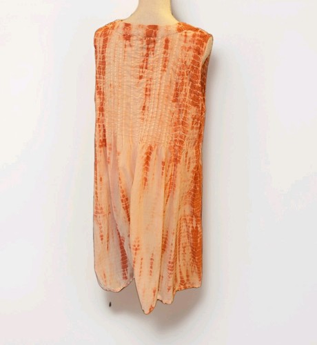 Vestido Woman Within Tie-Dye Talla Grande 22W Coral Bolsillos Playa Algodón Pintuck - Imagen 6 de 14