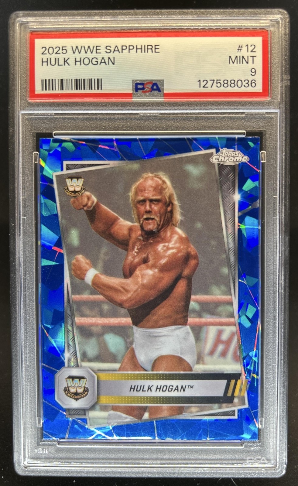 2025 Topps Chrome Sapphire WWE Hulk Hogan #12 PSA 9
