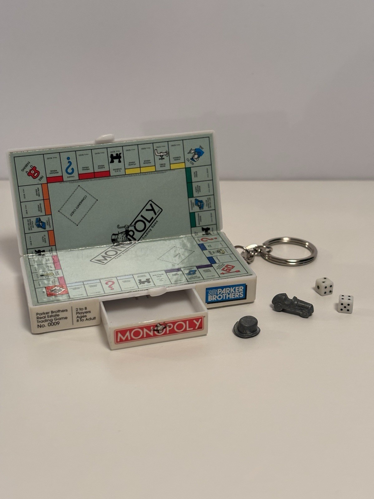 Vintage Monopoly Keychain Hasbro 1998 Miniature Travel Game Key Chain