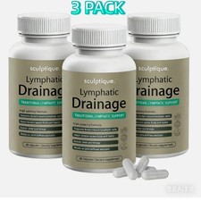 Sculptique Lymphatic Drainage Capsules, Lymphatic Drainage, 60 Capsules 3 PACK