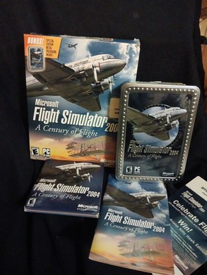Microsoft Flight Simulator 2004: A Century of Flight PC CD-ROM 4 Disc EXCELLENT 