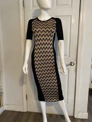 RAG & BONE 'ELAINE' CHEVRON KNIT BODYCON DRESS EXTRA SMALL