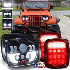 Combo For 1987-1995 Jeep Wrangler Yj 7x6 Led Headlights Hilo Beamtail Lights Combo For 1987-1995 Jeep Wrangler Yj 7x6 Led Headlights Hilo Beamtail Lights