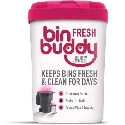 Bin Buddy Fresh Berry Blast 450g Eimer Deodorierer Pulver absorbiert Gerüche tötet Keime
