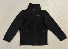 Columbia Sportswear Fleece Jacket Boys XS Gray Mock Neck Full Zip Pockets