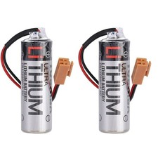 2Pcs 3.6V ER17500V Battery 2700mAh for TOSHIBA PLC CNC Backup Battery with Plug