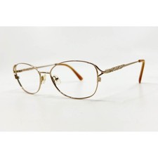 TRES Jolie by MARCHON Oval Eyeglasses Frame Womens Gold Tone 55-17-140