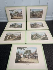 Set Of 7 Pimpernel Placemats of English Villages with Cork Board