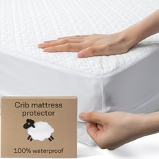 100 Waterproof Crib Mattress Protector - 360 Pad Protection Against Spills, ...