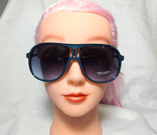 NWT VINCE CAMUTO Oversized Blue  Silver Sunglasses VM616-BLSLV