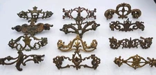 Lot of Mixed Antique Hardware Furniture Drawer Backplates Brass Vintage Hardware