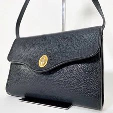 Christian Dior Oval CD Logo Leather Crossbody Bag Black US TAX Includ