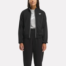 Reebok Identity Back Vector Tricot Track Jacket Women's XS Black/White Full Zip