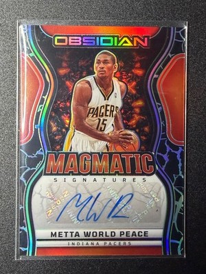 Metta World Peace 2024-25 Panini Obsidian Magmatic Auto SP #7/149 #MS-MWP