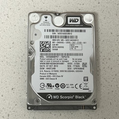 WD K645G 2.5 500GB SATA HARD DRIVE WESTERN DIGITAL WD2500BJKT SCORPIO BLACK