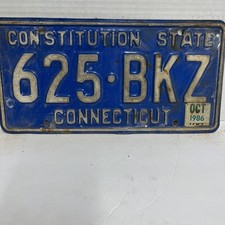 Vintage 1986 Connecticut License Plate - Crafting Birthday MANCAVE slf