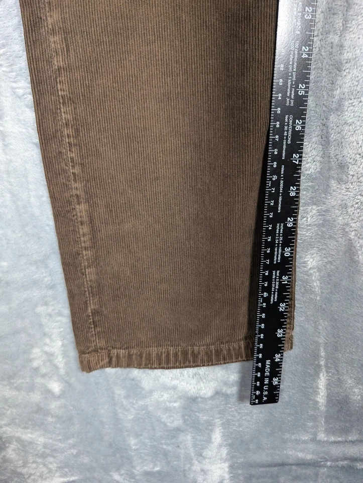 Lacoste Earnest Sewn Corduroy Pants Mens 32 Brown Dark Sage Hilton Made USA - Image 4 of 4