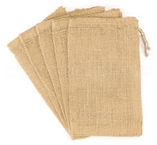 6" x 10" Burlap Bags with Single Drawstring - Natural Jute Sack - 50 100 Pack