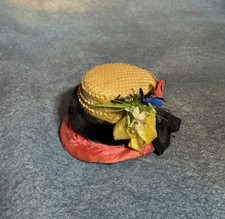 Antique French Fashion Poupee Doll Straw Hat Or Small Doll VERY RARE AND EARLY