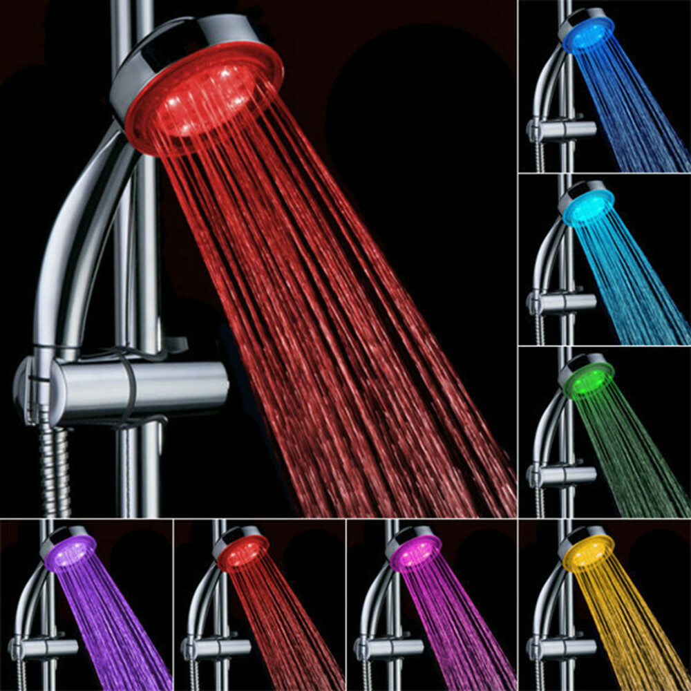 Handheld 7 Color Changing LED Light Water Bath Home Bathroom Shower