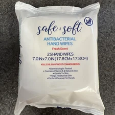 12 Pack, Safe And Soft Antibacterial Hand Sanitizer Wipes