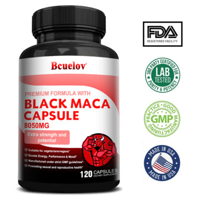 Premium Schwarze Maca-Kapseln | Hohe Stärke |8050 Mg Pro Portion