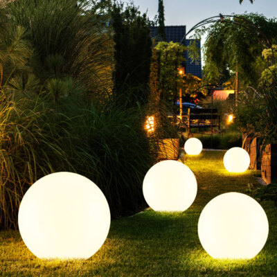 Solarleuchte Gartenlampe Außenleuchte LED Erdspieß Kugelleuchte weiß 5er Set