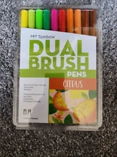 Tombow Dual Brush Pens Art Markers Brush and Fine Tip, Citrus
