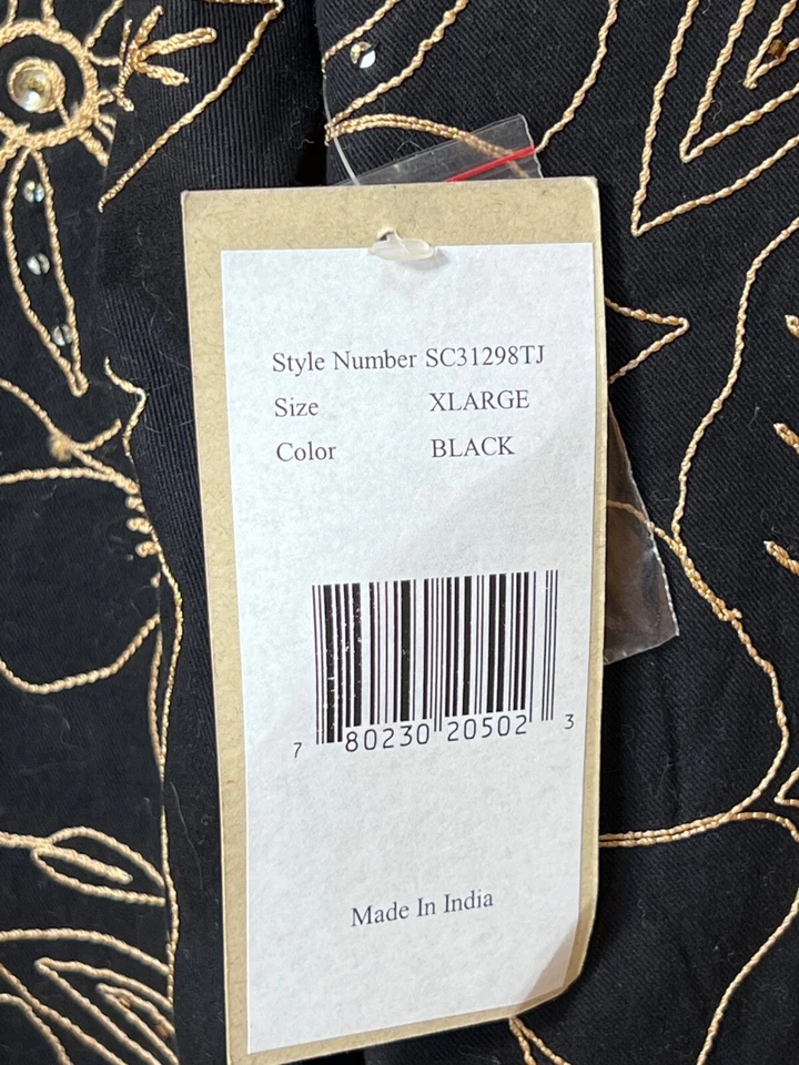 Chaqueta de Colección New Direction Mujer Grande Flora Bordada Negra Talla XL Foto 3 de 4