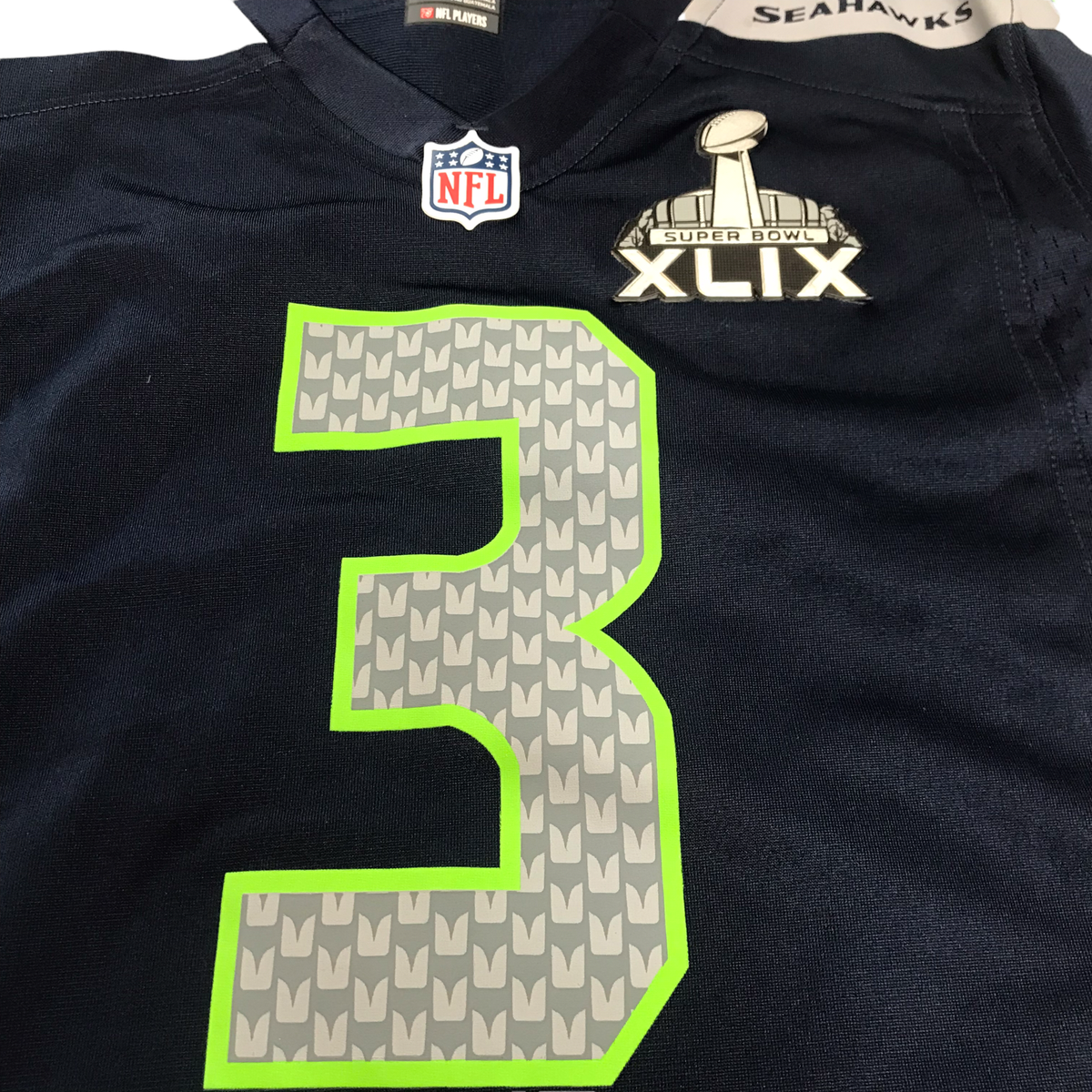 Nike NFL Seattle Seahawks Jersey Blue #3 WILSON Super Bowl XLIX