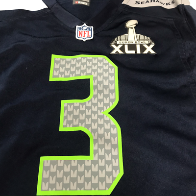Nike NFL Seattle Seahawks Jersey Blue #3 WILSON Super Bowl XLIX