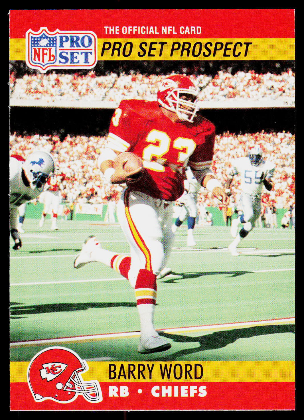 Barry Word, 1990 Pro Set, #759, Kansas City Chiefs, RC