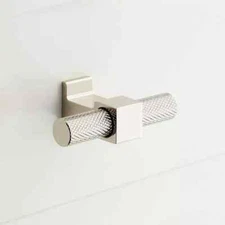 Signature Hardware Andrex Knurled Zinc T-Knob - Polished Nickel