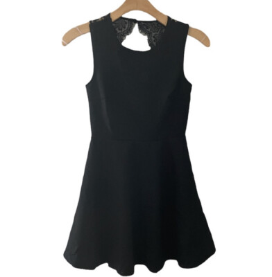 Lulus Need You Close Black Lace Backless Skater Dress size Medium | eBay